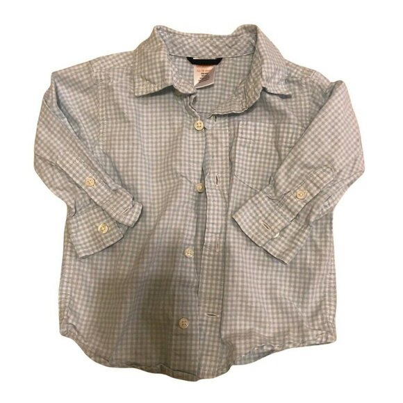 Gymboree Baby Boys Gingham Check Long-Sleeve Shirt 12-18M - Picture 1 of 4